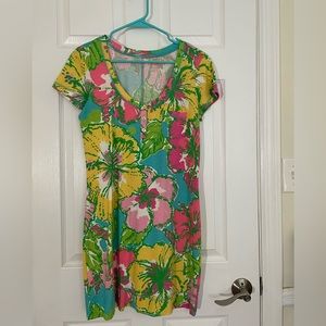 EUC Lilly Pulitzer Britton Dress Shorely Blue Big Flirt S